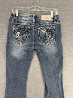 Miss Me Jeans Womens 29x29 Bootcut Rhinestone Pocket Denim Pants